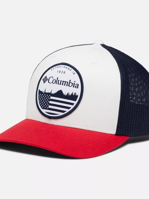 Columbia Mesh™ Ball Cap White, Collegiate Navy, Flag