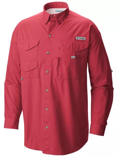 Men’s PFG Bonehead™ Long Sleeve Shirt - Tall Sunset Red