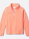 Girls' Glacial™ Fleece Quarter Zip Pullover Hot Coral