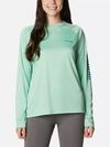 Women's PFG Tidal Tee™ II Long Sleeve Shirt Kelp, Stormy Blue Logo