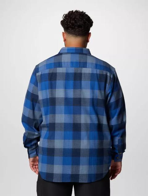 Men's Cornell Woods™ Flannel Long Sleeve Shirt - Big Collegiate Navy Ombre Buffalo