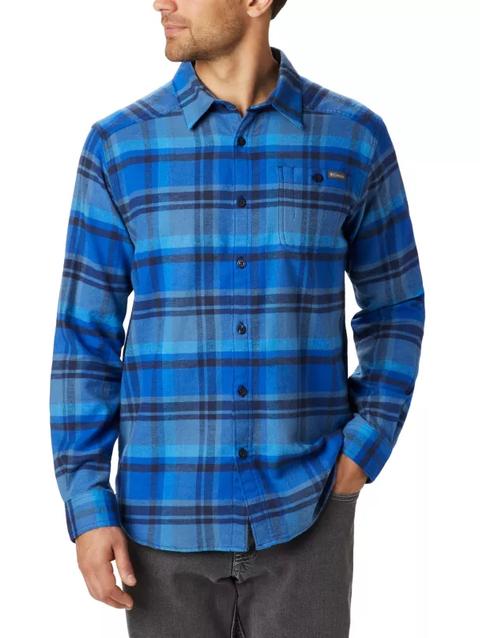 Men's Cornell Woods™ Flannel Long Sleeve Shirt - Big Azul Medium Plaid