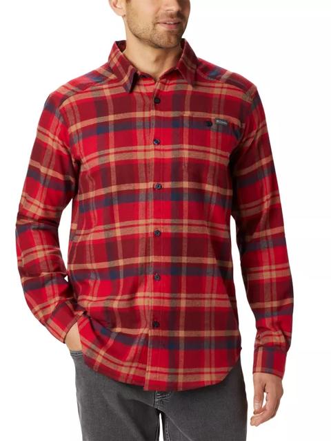 Men's Cornell Woods™ Flannel Long Sleeve Shirt - Big Mountain Red Medium Plaid