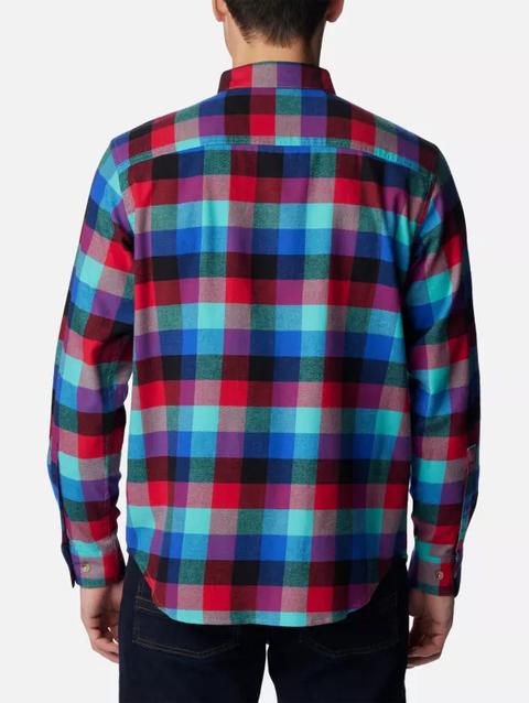 Men's Cornell Woods™ Flannel Long Sleeve Shirt - Tall Bright Aqua Buffalo Check