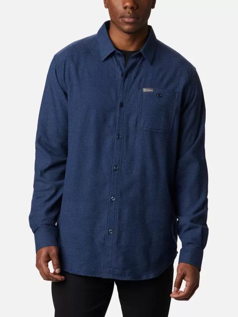 Men's Cornell Woods™ Flannel Long Sleeve Shirt - Tall Collegiate Navy Houndstooth