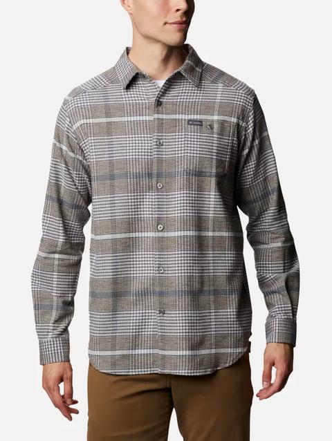 Men's Cornell Woods™ Flannel Long Sleeve Shirt - Tall Nimbus Grey Ombre Plaid