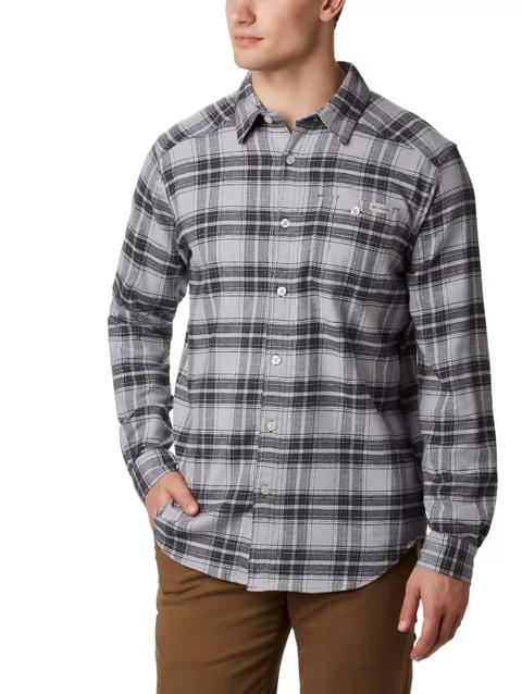 Men's Cornell Woods™ Flannel Long Sleeve Shirt - Tall Columbia Grey Medium Tartan