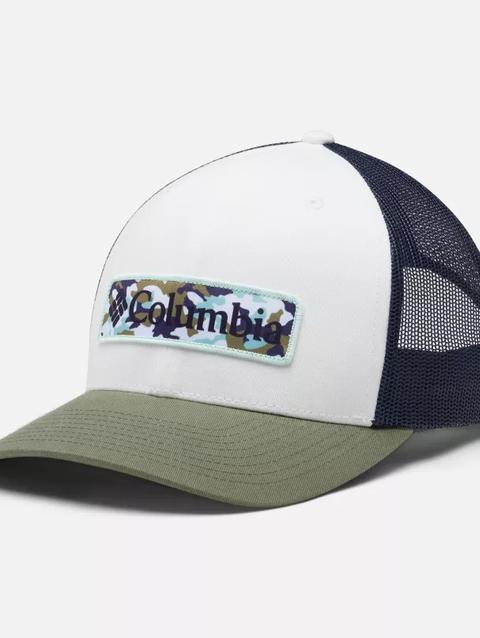 Columbia Mesh™ Snapback White, Stone Green Camo Patch