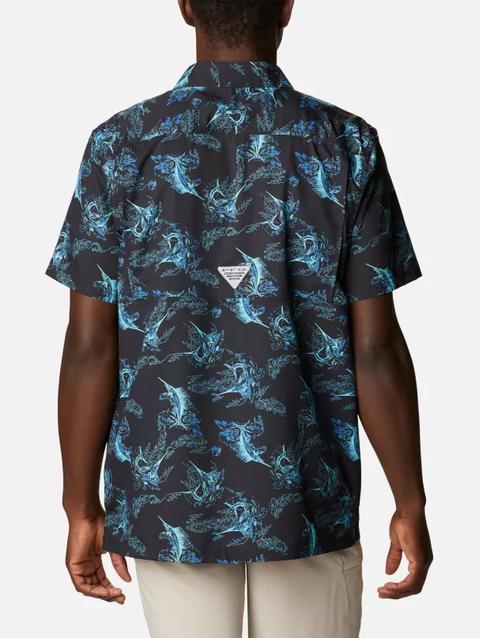 Men's PFG Super Slack Tide™ Camp Shirt - Tall Black Sails Away Print