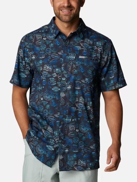 Men's PFG Super Slack Tide™ Camp Shirt - Tall Black Tye Dye Print