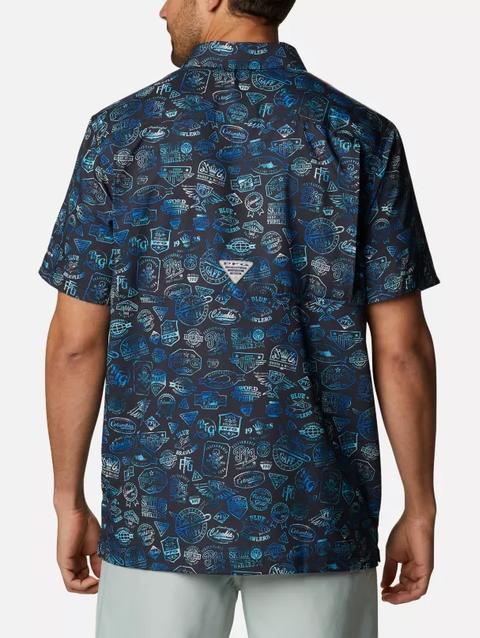 Men's PFG Super Slack Tide™ Camp Shirt - Tall Black Tye Dye Print