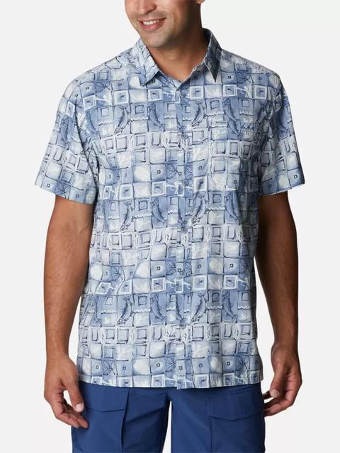 Men's PFG Super Slack Tide™ Camp Shirt - Tall Bluestone Trout Batik