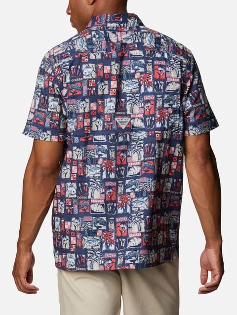 Men's PFG Super Slack Tide™ Camp Shirt - Tall Carbon Martinis and Lies Print