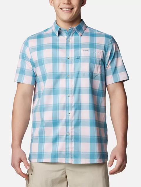 Men's PFG Super Slack Tide™ Camp Shirt - Tall Canyon Blue Ombre Check