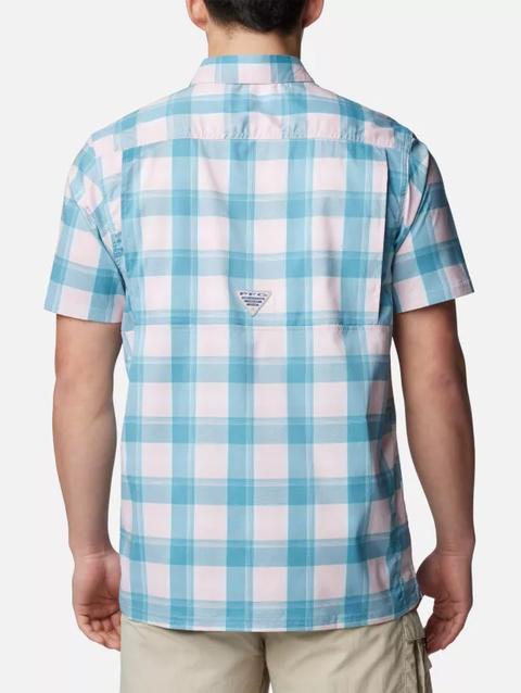 Men's PFG Super Slack Tide™ Camp Shirt - Tall Canyon Blue Ombre Check