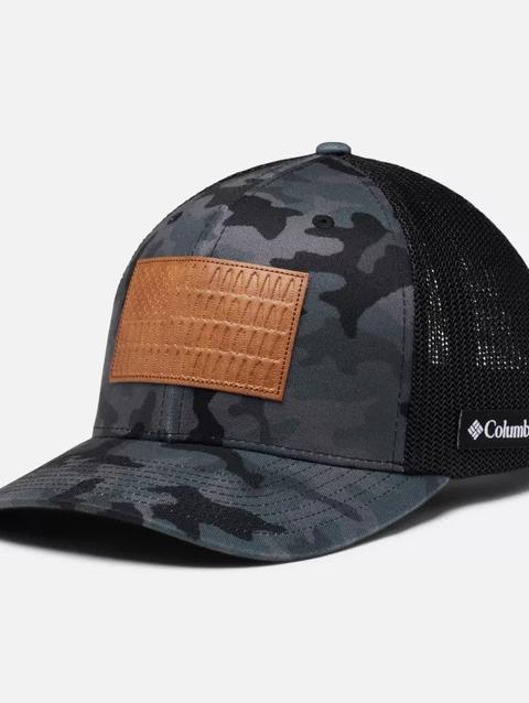 Columbia Rugged Outdoor™ Mesh Ball Cap Black Trad Camo, Tree Flag Patch