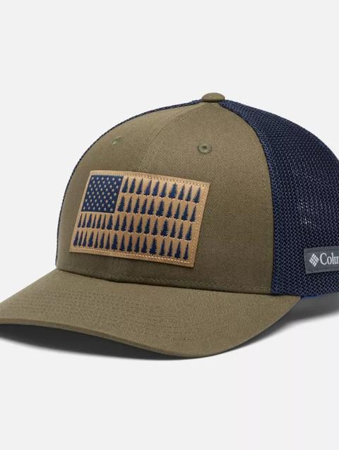 Columbia Mesh™ Tree Flag Ball Cap Olive Green, Collegiate Navy