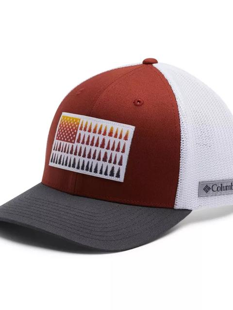 Columbia Mesh™ Tree Flag Ball Cap Carnelian Red, White, Shark