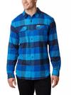 Men's Flare Gun™ Stretch Flannel - Tall Azure Blue Big Check