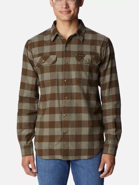 Men's Flare Gun™ Stretch Flannel - Tall Stone Green Twill Buffalo Check