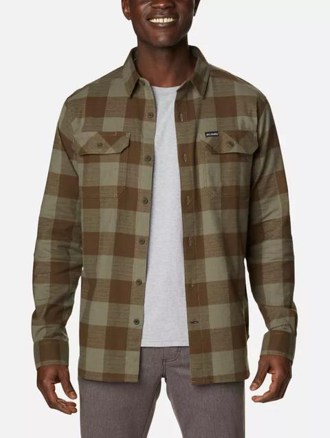 Men's Flare Gun™ Stretch Flannel - Tall Stone Green Twill Buffalo Check