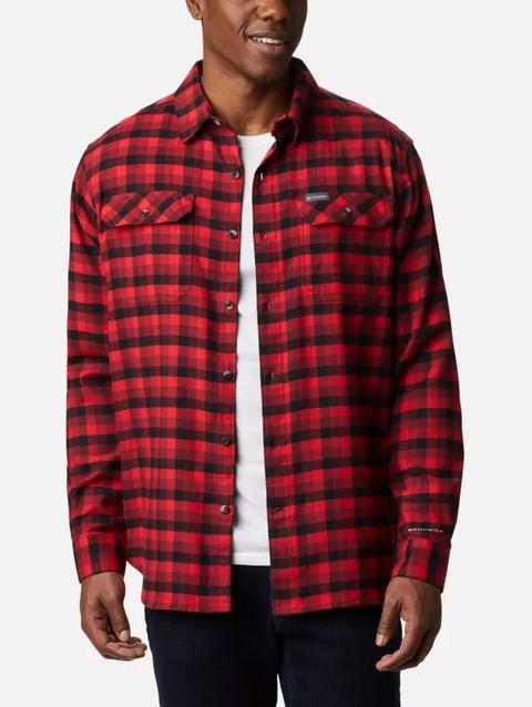 Men's Flare Gun™ Stretch Flannel - Tall Red Jasper Grid Plaid