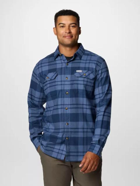 Men's Flare Gun™ Stretch Flannel - Tall Collegiate Navy River Crossing Plaid