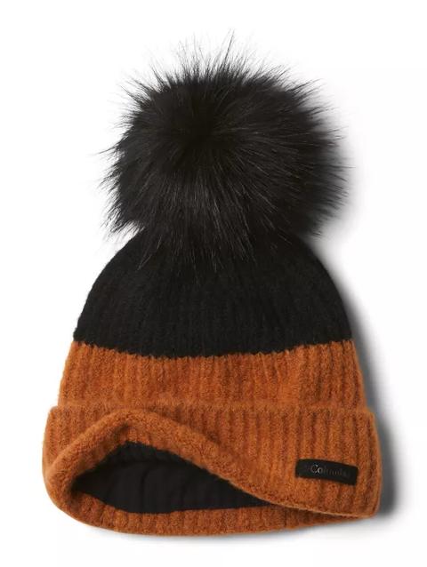 Winter Blur™ Pom Pom Beanie Black, Caramel