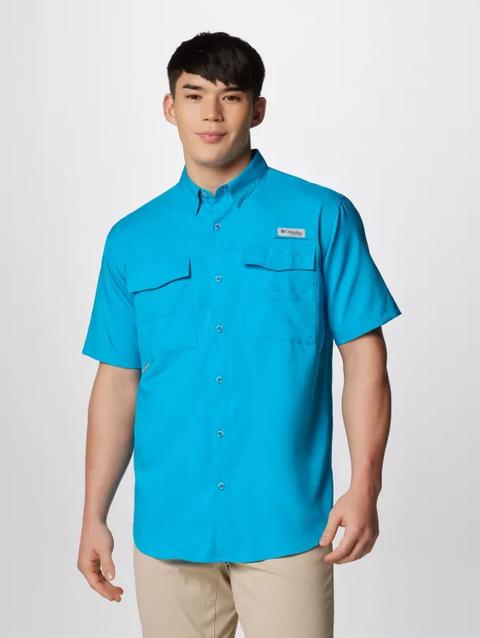 Men's PFG Blood and Guts™ IV Woven Short Sleeve Shirt Ocean Blue