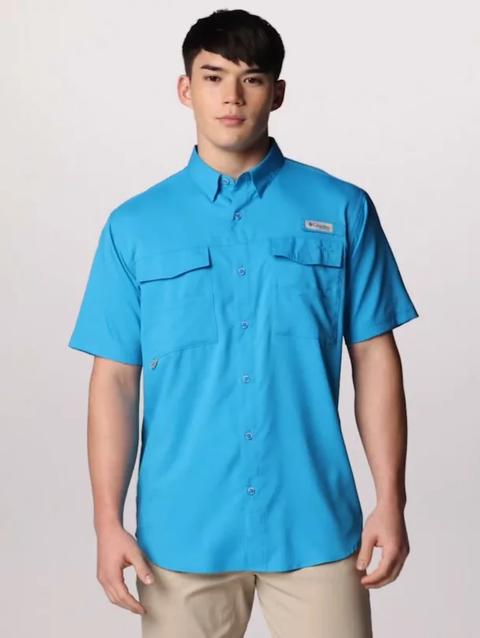 Men's PFG Blood and Guts™ IV Woven Short Sleeve Shirt Ocean Blue