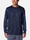 Men's PFG Terminal Tackle™ Americana Long Sleeve Shirt Collegiate Navy, Bluebell