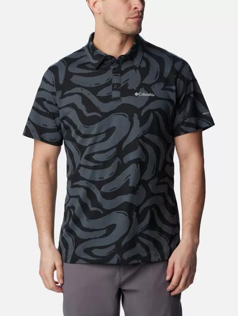 Men's Thistletown Hills™ Polo Black, Snowdrifts Print