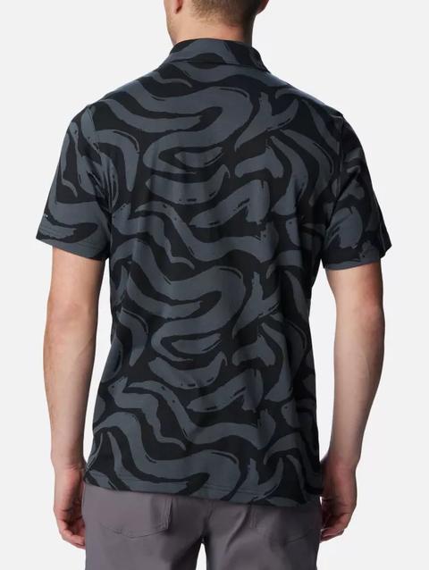 Men's Thistletown Hills™ Polo Black, Snowdrifts Print