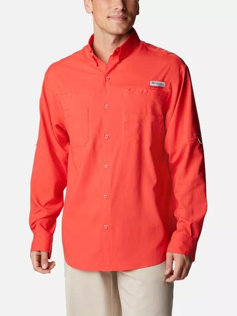 Men’s PFG Tamiami™ II Long Sleeve Shirt - Tall Red Hibiscus