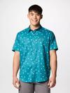 Men's Utilizer™ Printed Woven Short Sleeve Shirt River Blue Sundot Tonal