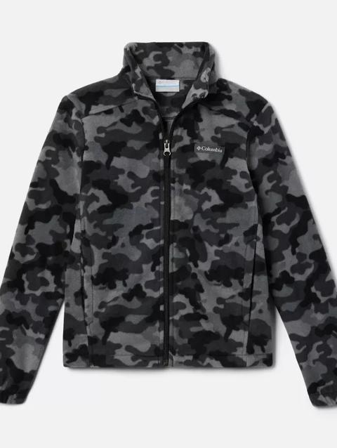 Boys' Castle Dale™ Printed Full Zip Fleece Black Camo