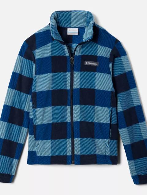 Boys' Castle Dale™ Printed Full Zip Fleece Bright Indigo Check Multi