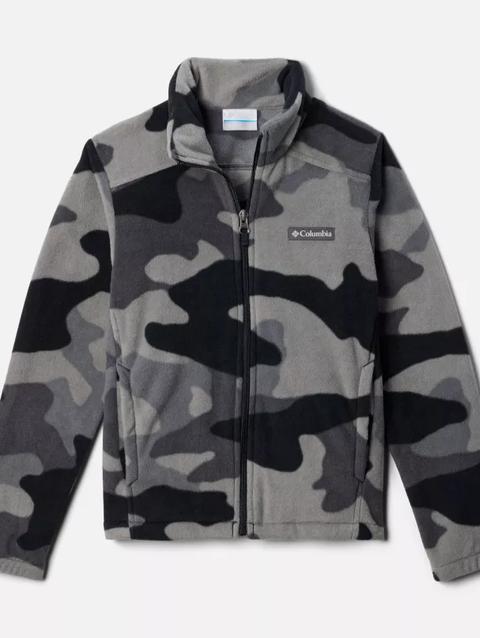 Boys' Castle Dale™ Printed Full Zip Fleece Black Mod Camo