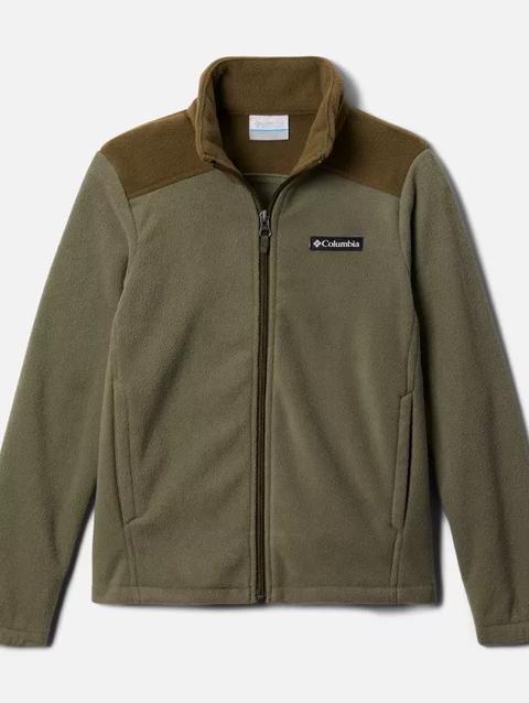 Boys' Castle Dale™ Full Zip Fleece Jacket Stone Green, New Olive