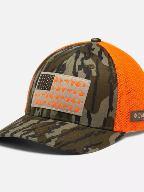 PHG Camo™ Mesh Ball Cap Mossy Oak Bottomland, Blaze Game Flag