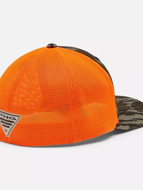 PHG Camo™ Mesh Ball Cap Mossy Oak Bottomland, Blaze Orange Logo