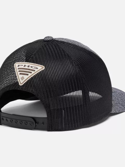 PHG Leather Game Flag™ Snap Back Cap- High Crown Grill Heather, Black