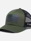 PHG Leather Game Flag™ Snap Back Cap- High Crown Surplus Green, Black, Waterfowl Flag