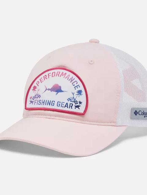 Women's PFG™ Ponytail Patch Snapback Satin Pink, Fish Friends