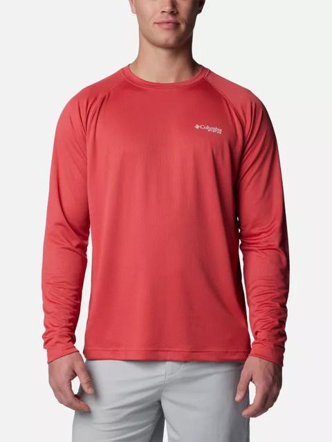 Men's PFG Solar Stream™ Long Sleeve Shirt Sunset Red