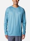 Men's PFG Super Terminal Tackle™ Super Fade Long Sleeve Shirt Canyon Blue, Fish Hooks SFF