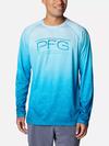 Men's PFG Super Terminal Tackle™ Super Fade Long Sleeve Shirt Ocean Blue Techcamo, Bathymetric SF