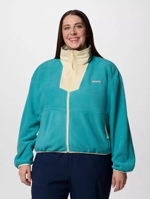 Women's Sequoia Grove™ Full Zip Fleece - Plus Size Teal, Lemon Wash