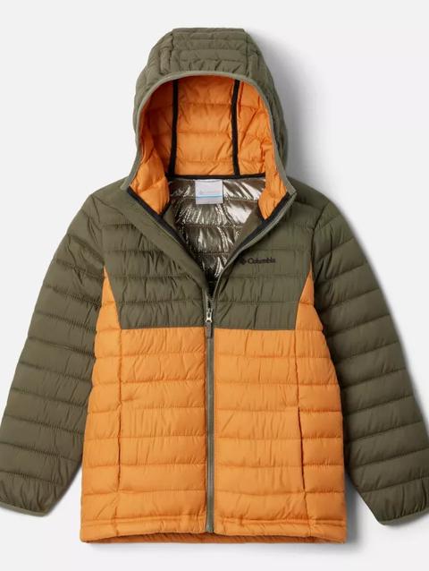 Boys' Powder Lite™ II Hooded Jacket Sunstone, Stone Green