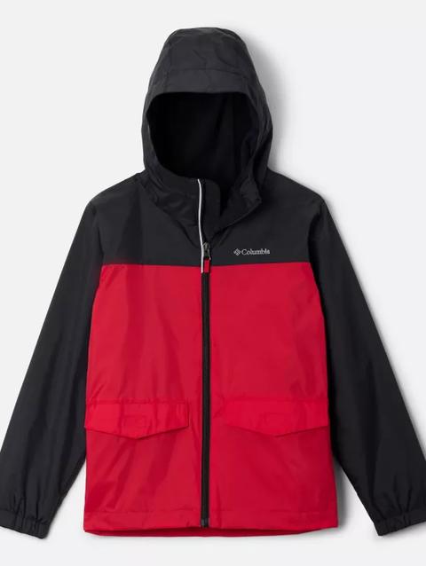 Boys' Rain-Zilla™ II Jacket Black, Mountain Red